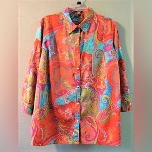 Ralph Lauren Orange Paisley Blouse